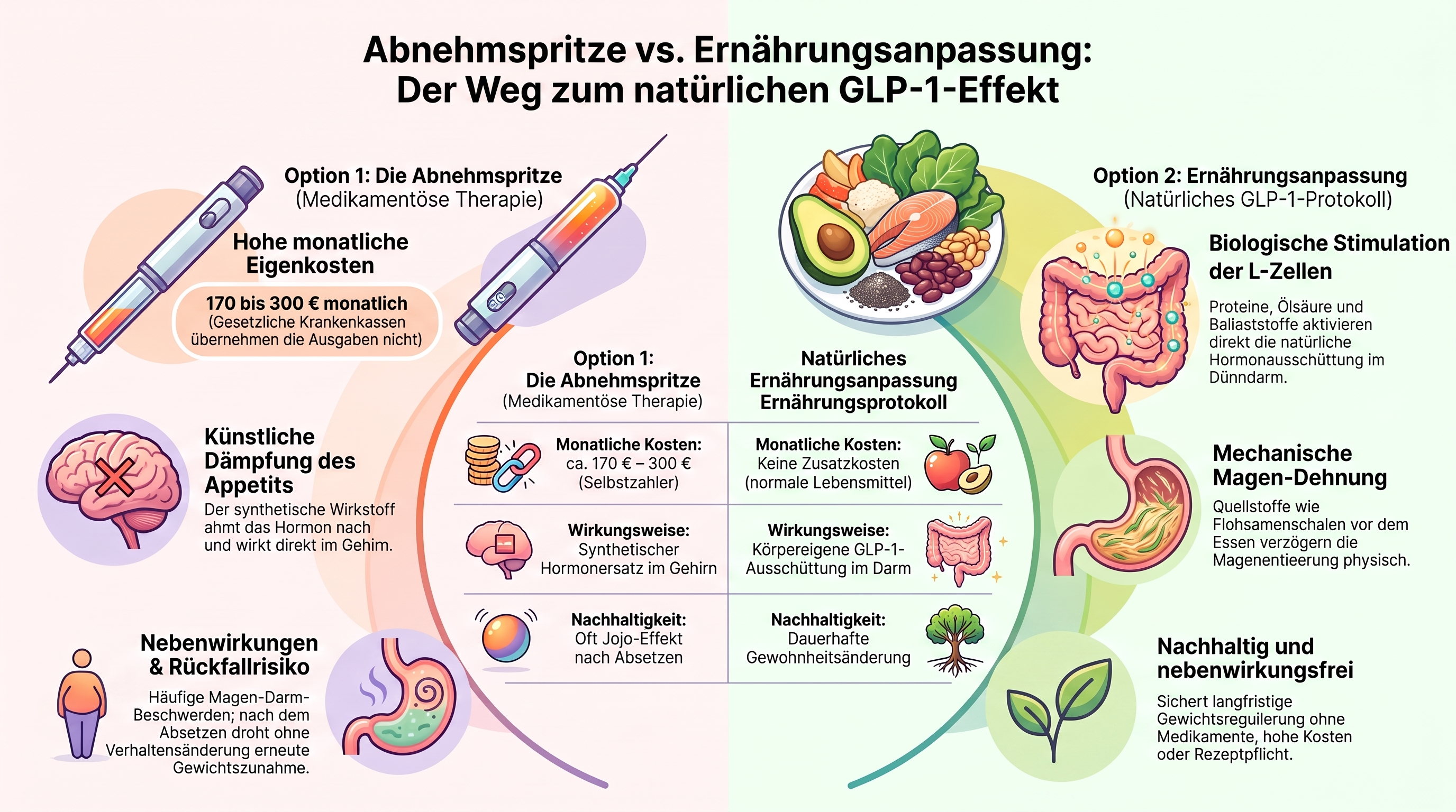 Abnehmspritze vs Ernährungsanpassung im Vergleich